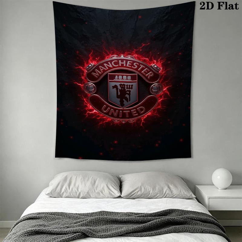 Manchester United Wandteppich Ästhetischer Wandbehang Gedruckter Stoffdecke Dekorative Wandteppiche für Schlafzimmer Wohnzimmer Heimdekoration