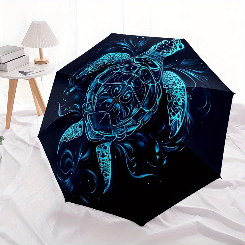 1pc Ocean Spirit Automatic Open 8-Rib Windproof Umbrella, Travel & Commuting, Suitable for All Seasons