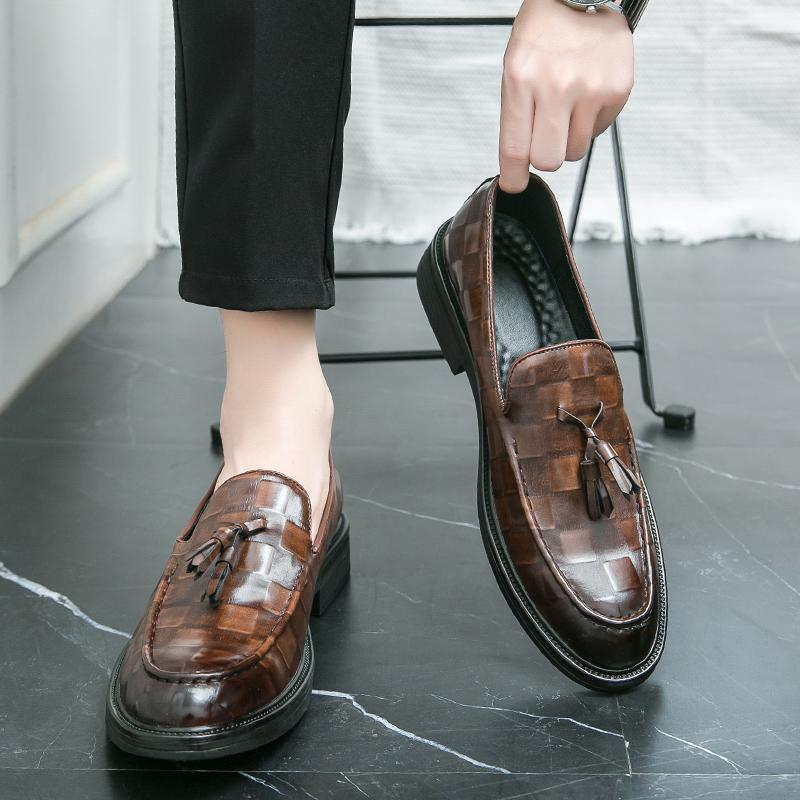 Fashion New Men's British Style Business Genuine Leather Derby Shoes Big Toe Casual Suit Shoes Lace-up Banquet Dress Wedding Men's Shoes