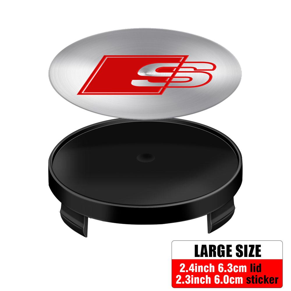 For Audi A360MM 63MM 68MM Car Wheel Center Cover Badge Hub Caps Emblem Decoration for AUDI S RS R A3 8P S3 A4 B6 B7 A6 A5 Q3 Q5 Q7 A2 A7 A8
