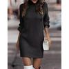 Fashionable Long Sleeve Polo/Turtle Neck Sweater Women's Dress Autumn/Winter Pure Color