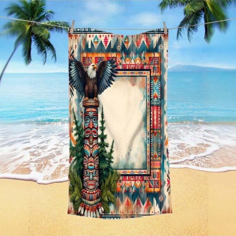 

Local American Totem Multi-Purpose Beach Towel | Quick-Dry,Camping,Travel, Perfect Christmas and Halloween Gift, Polyester Blend W40*H60(CM)