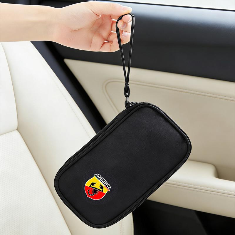 BJOM3 Car Storage Bag Oxford Cloth Portable Handbag Organizer Wallet For Fiat 500 Abarth Punto Panda Doblo Stilo FR Freemont keychain