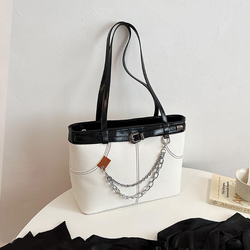 Commuter Large Capacity Bag Female  New Popular All-Matching French Style Single Shoulder Tote Pack Fashion Student Handbag