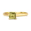Solitaire Square Cut Peridot 925 Sterling Silver Gold Vermeil Promise Ring