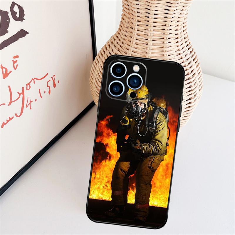 Fire Fighter Hero Phone Case For iPhone 17 Pro Max 16 15 11 12 13 14 Pro Max mini 15 16 Plus 16e 17 Air Cover