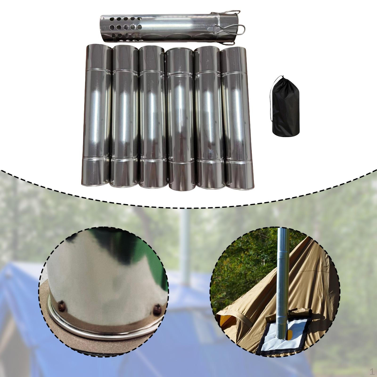 Палатки для кемпинга 7 секций Прямое удлинение Дымоход Палатка для барбекю Лед