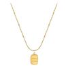 Titanium Steel Gold Brick Necklace for Women - Luxury 2025 Style, High-End Sweater and Collarbone Chain, Non-Fading.