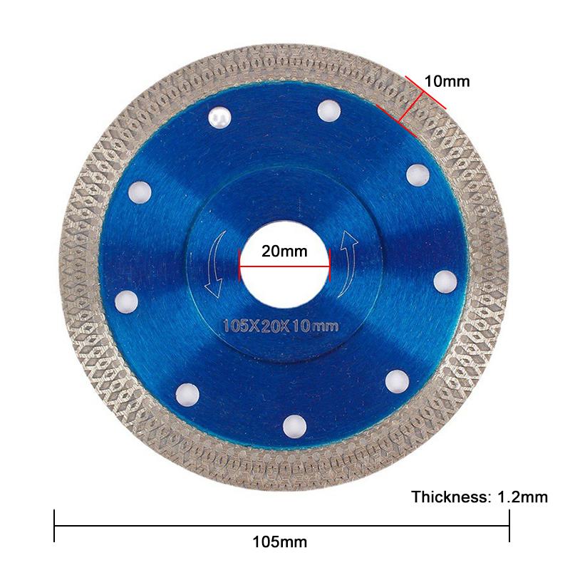 

1Pc 105/115/125mm Diamond Saw Blade For Porcelain Tile Ceramic Dry/Wet Cutting Stone Cut Off Saw Blade Diamond Cutting Disc