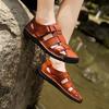 Fashion Men's Casual Sandals Natural Leather Large Size Shoes