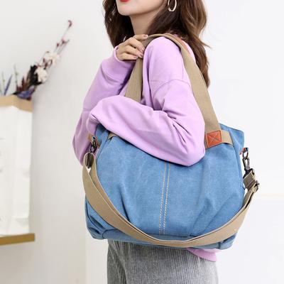 Vintage Schulter-Crossbody-Damenhandtasche aus Segeltuch