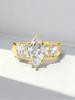 925 Sterling Silver Fashion Luxury Marquise Rectangle Zircon Ring For Women Engagement Wedding High Quality Fine Jewelry