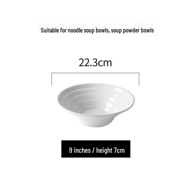 White Ceramic Microwaveable Bowl – Versatile for Soup, Noodles, Rice, and More, Ideal for Home or Commercial Use