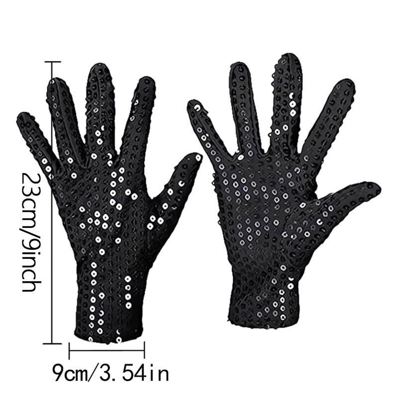 Silver Sparkly Mesh Gloves 1 Pair Shiny Glossy Women Dance Costume Accessory for Wedding Banquet Cocktail Party Cosplay