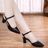 One-character buckle high-heeled sandals women's shoes 2025 spring new casual thick-soled bag head pointed comfortable fairy style