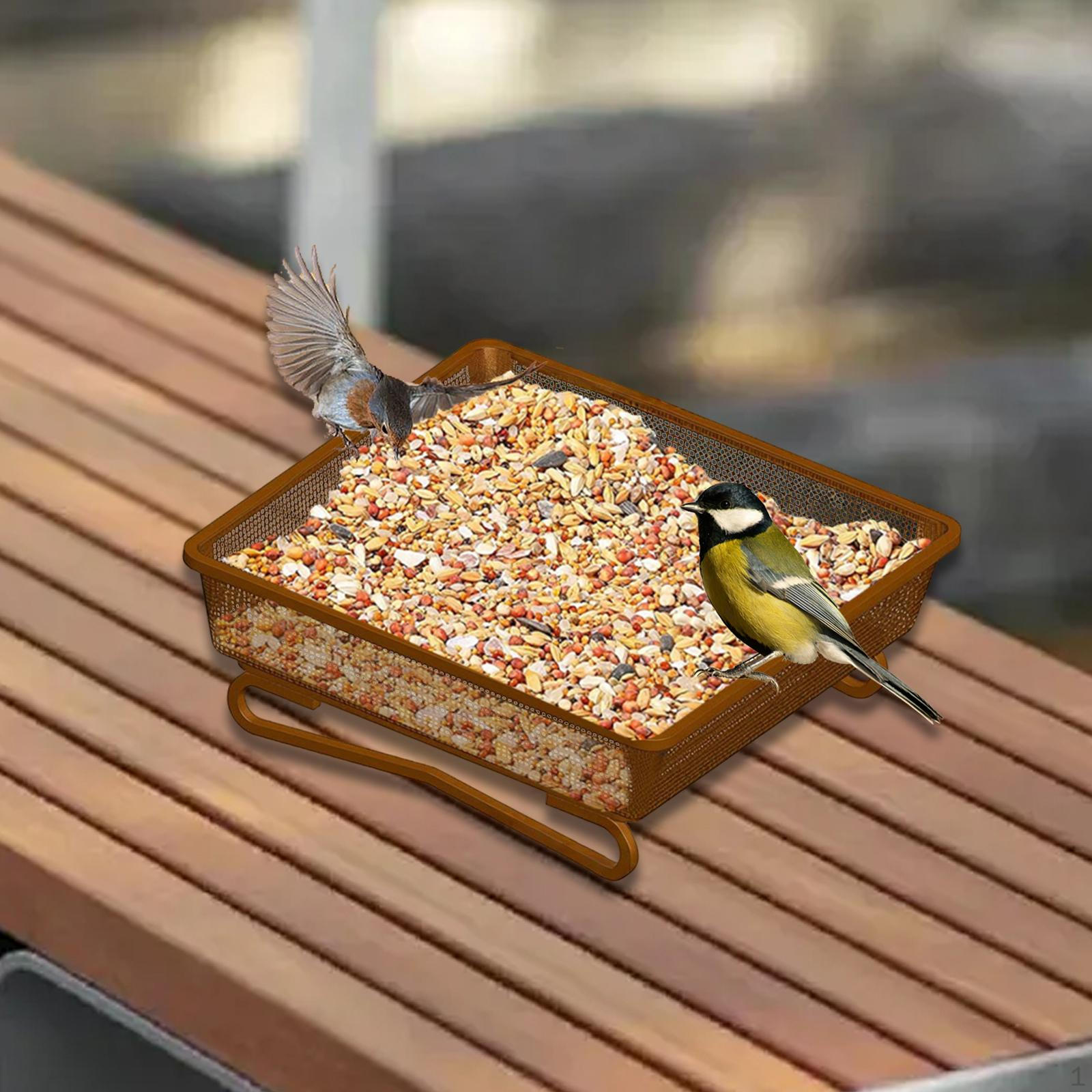 

Ground Bird Feeder Tray Feeding Platform Breathable Multifunctional Fashion Garden Decoration Holder коричневий