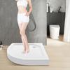 White Fan Shape Shower Base, Non-Slip Bathroom Floor Tray, 85x85cm Modern Design, Easy to Install & Clean, 260kg Weight Capacity