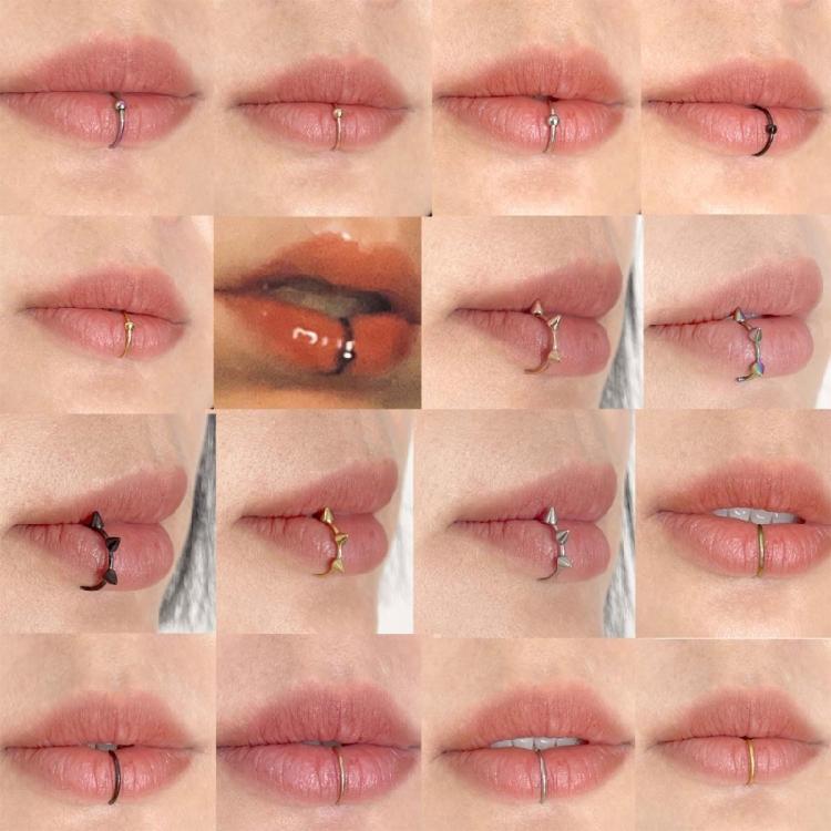 Lip Rings Nose Rings Septum Piercing Clip on Mouth Non Piercing Punk Cuff Hoop