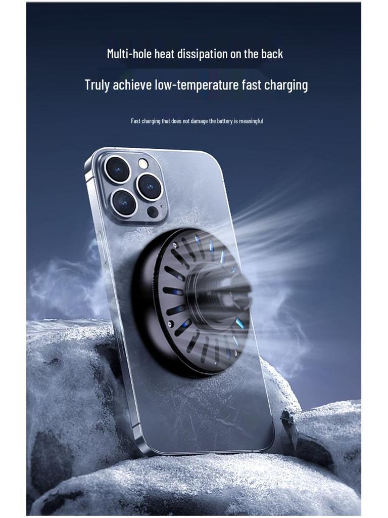 Magnetic Car Phone Holder with 15W Wireless Fast Charging & Cooling