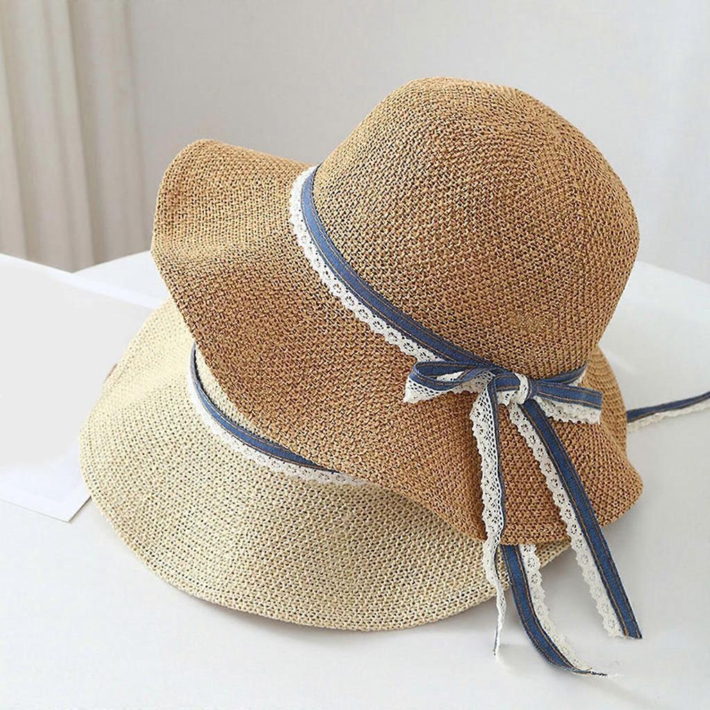 Stylish Bows Embellishment Hat Sun Protection Breathable Fisherman Styles Hat for Women Outdoor ActivityAnd Daily Wear Khaki