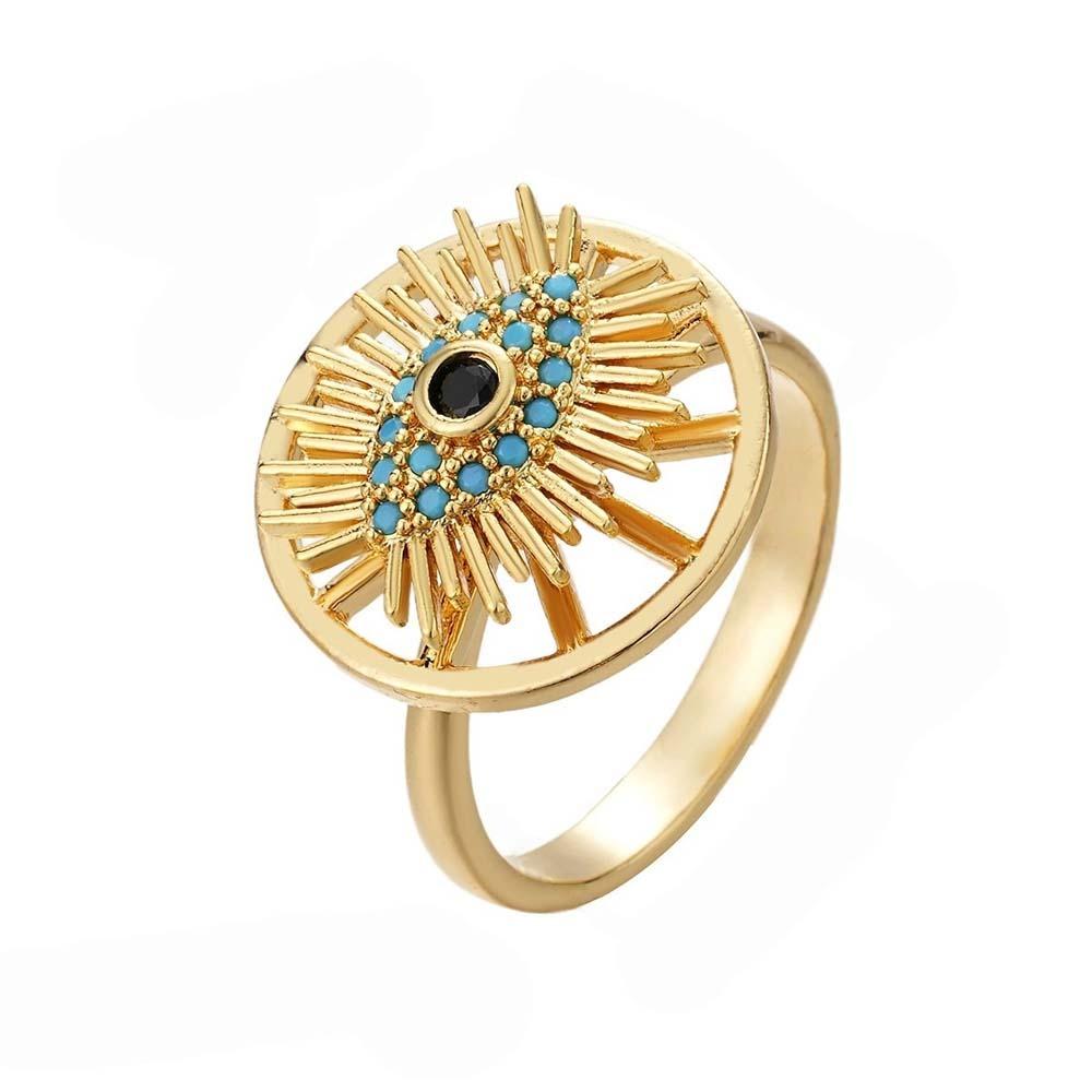 Copper Devil s Eye Ring Pleated Devil s Eye Opening Finger Ring  Valentine s Day Gift StyleA