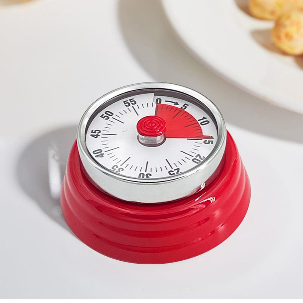 Mechaniczny minutnik kuchenny, 60-minutowy wizualny zegar odliczający, głośny magnetyczny przypominacz do zarządzania czasem podczas gotowania
