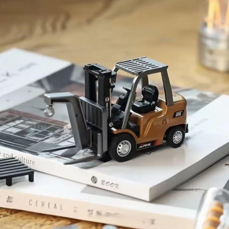 New 1/64 Remote-Controlled Alloy Forklift Engineering Vehicle Tabletop Toys Model Collection Gift For Boy Exquisite Birthday gif