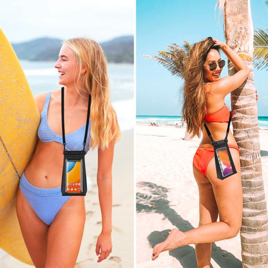 Bolsa de telefone à prova d'água, grande capacidade, transparente, universal, flutuador subaquático, protetor de celular, bolsa seca para barco, mergulho