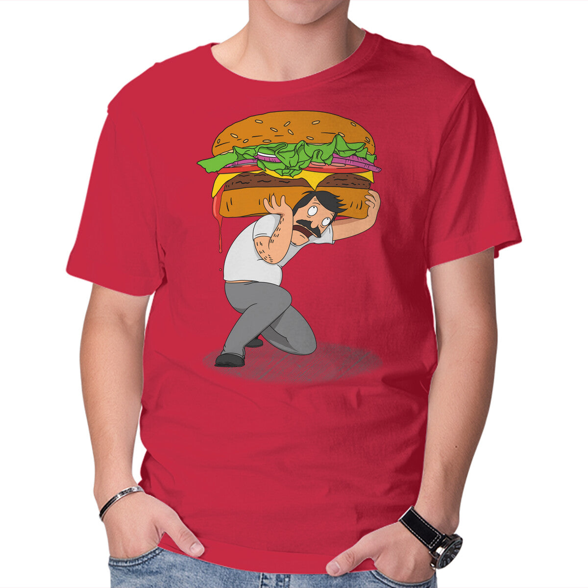 Unisex Crew Neck T-Shirt Bob Atlas Graphic Short Sleeve Casual Tee S