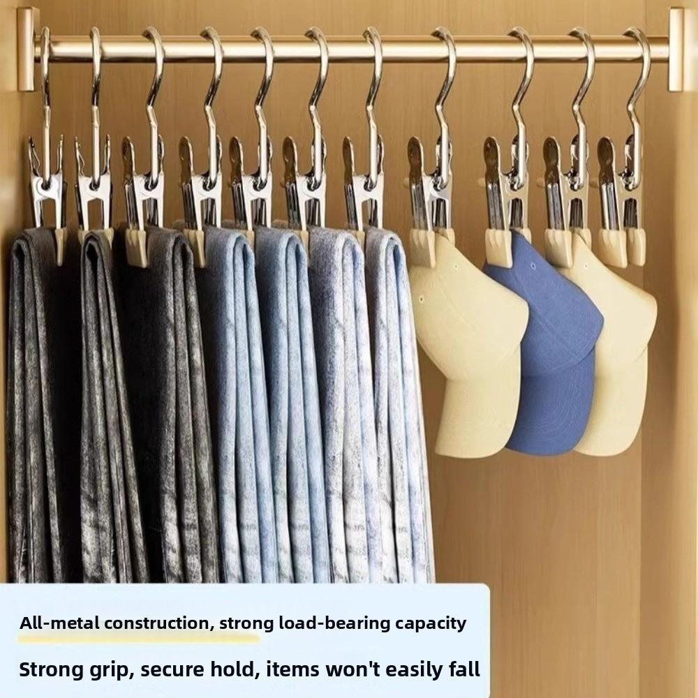 30Pcs Portable Closet Clothespins Stainless Steel Laundry Clothes Pegs With Hook  Leggings