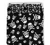 Silver Skull Pile 3 Piece Duvet Set-Skull Pile Duvet-Skull Bedding-Skull Bed Cover-Skull Bed Set