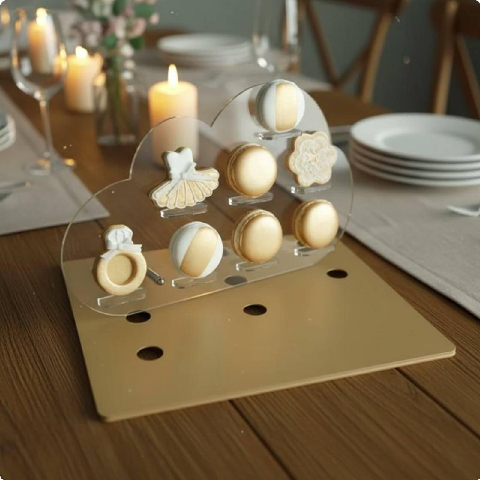 Cumulus Shaped Dessert Stand Social Media Look Macaron Display Stand Acrylic Pastry Display Elegant Design Clear Macaron Holder