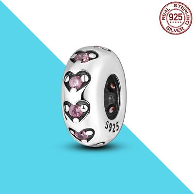 Peach Heart Stoppers Bead Spacer Charm 925 Silver Fit Original Chain Charms Bracelet DIY Fine Jewelry For Women Friend Gift