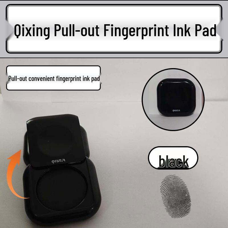 Qixing Portable Fingerprint Ink Pad - Red, Blue, Black for Office Use and Diary Stamps
