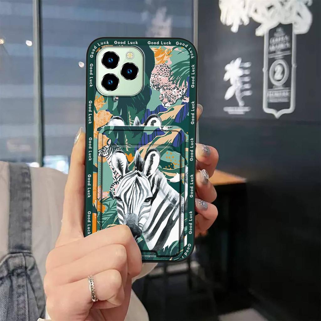 Dirt-resistant Durable Phone Case For Oukitel C21 Pro Fashion Design Full Wrap Silicone Graffiti TPU Card Slot Cover