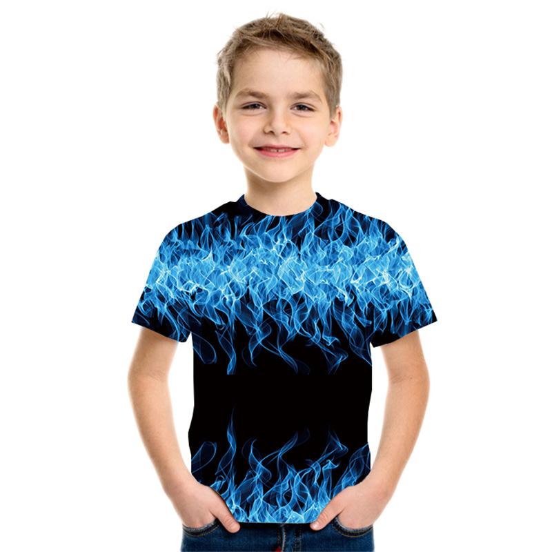 

Детская футболка с 3D цифровой печатью, футболка с коротким рукавом и круглым вырезом, модная футболка 170cm