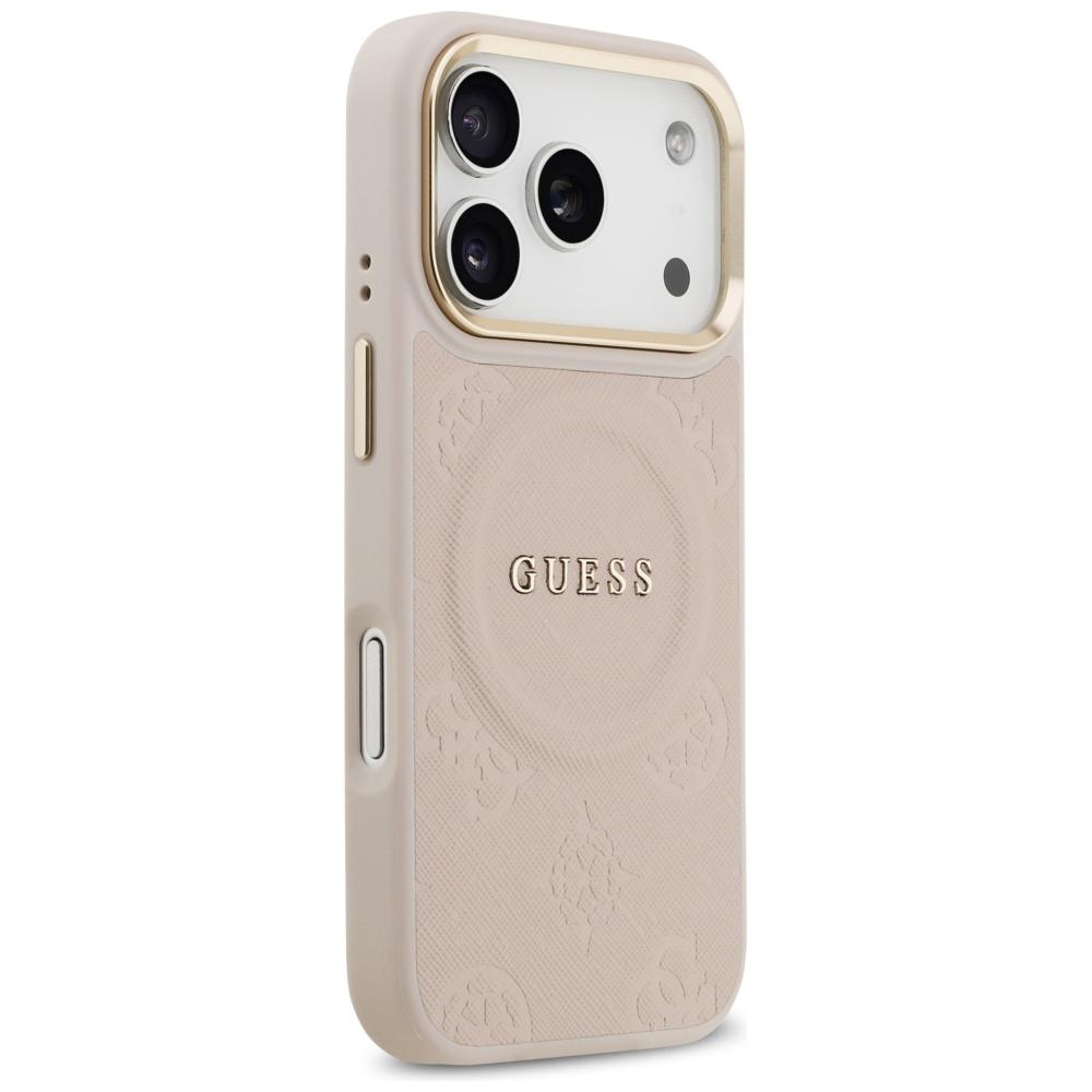 Guess Peony Hot Stamp MagSafe Case for iPhone 17 Pro Pink