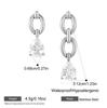 Stainless Steel Chain Link Teardrop Zircon Earrings PVD Gold Plated Statement Earrings