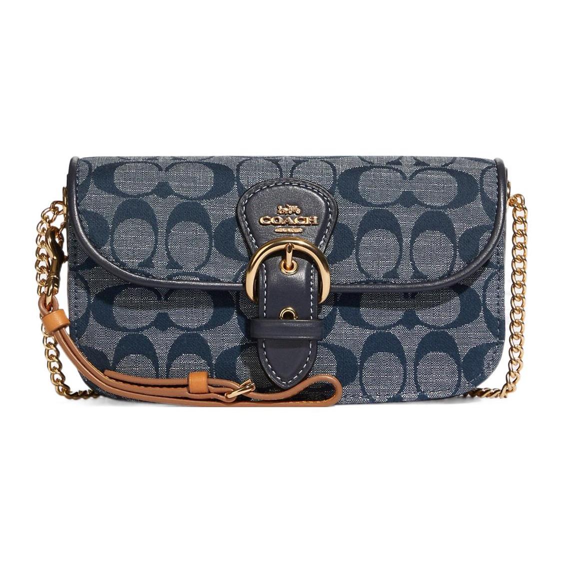 

Новая женская сумка через плечо COACH Kleo из коровьей кожи, синий деним C8304-IMDEI 19.1*4.6*11.4CM