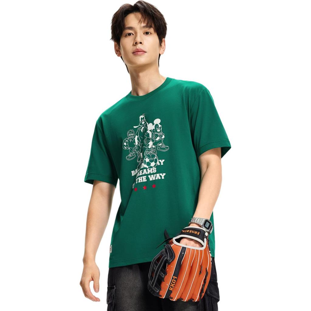Li Ning Disney Ice Feel Round Neck Logo Letter Pattern T-Shirt Men T-Shirts AHSW305-1