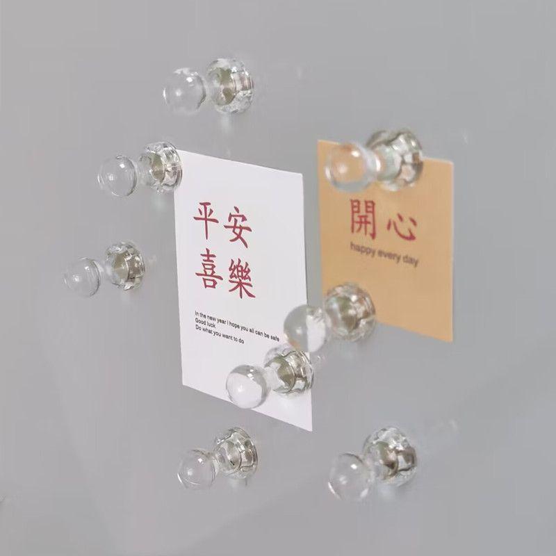 Acrylic Push Pins for Refrigerator Magnets 10 Pieces Clear Round Head Thumbtacks for Office Kitchen Message Board Use