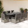 VidaXL Garden Dining Set and Cushions 9 Pcs Light Grey Rattan 3263033