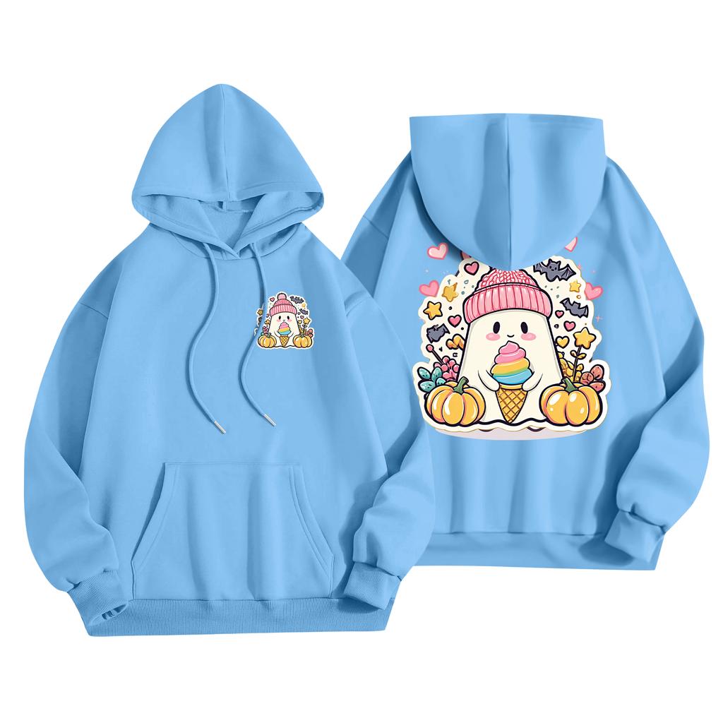 Children's Casual Fashion Halloween Print Long-Sleeved Hooded Sweatshirt