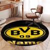 Brugerdefineret Navn Borussia Dortmund Printet Rund Tæppe Stol Tæppe Område Tæppe Entré Dørmåtter, til Kontorstol Stue Soveværelse Køkken Rum.