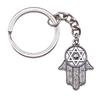 Hamsa Hand Charm Keychain Evil Eye Protection Key Ring 28mm Ring