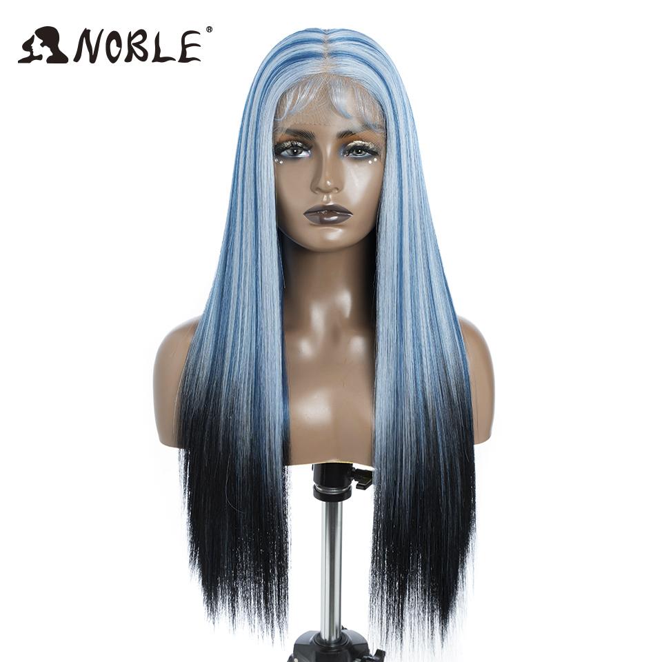 Noble Synthetic Lace Front Wig 30Inch 13X7 Straight Lace Wig Blonde Ombre Glueless Wigs For Women Cosplay Lace Wig Synthetic