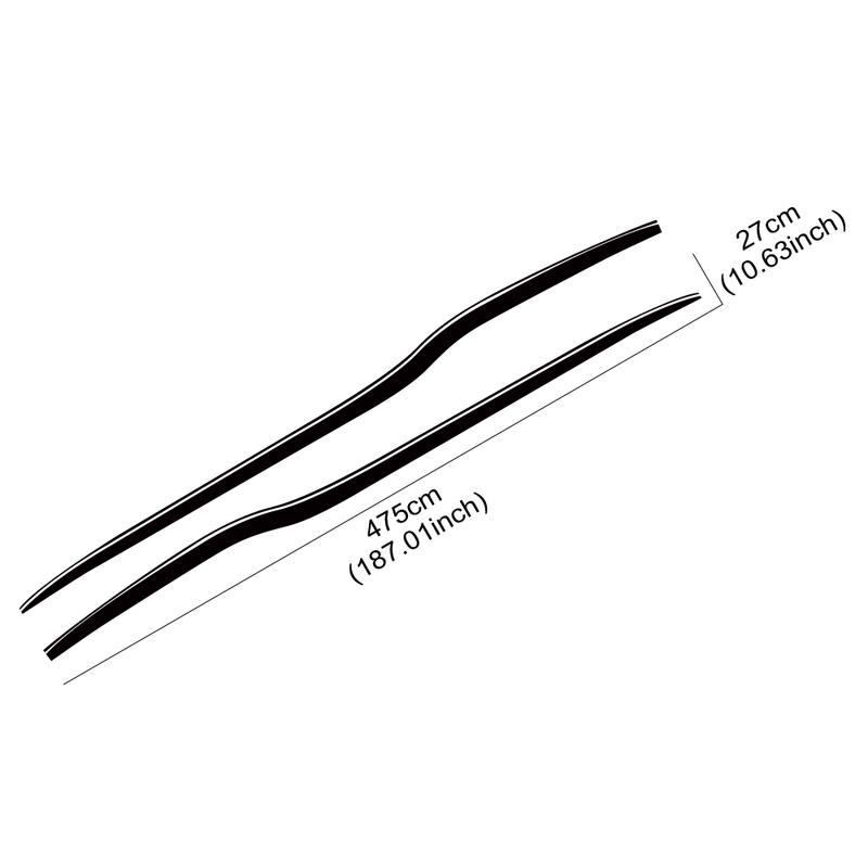2Pcs Car Side Body Waistline Stickers Racing Stripe Vinyl Film Decals Auto Accessories For Dodge Challenger SRT Hellcat SXT GT