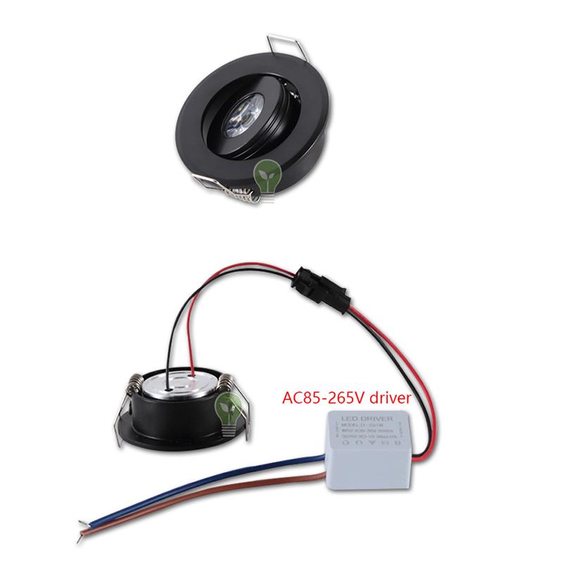Éclairage encastré LED rond haute puissance 1W 3W, downlights LED pour salon, armoire, chambre à coucher