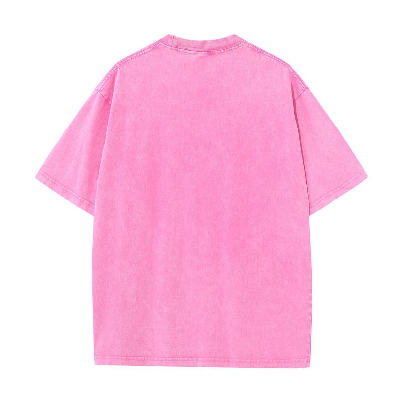 SX-77 MINISO 2026 Été Lavage Vintage Imprimé Coton Pur Style Épaule Hommes et Femmes Col Rond Manches Courtes T-shirt Couple