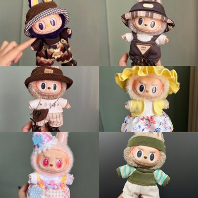 17cm Mini Plüschpuppenkleidung Outfit Accessoires Keine Puppe für Korea Kpop Exo Labubu Overalls Kleidung Geschenk